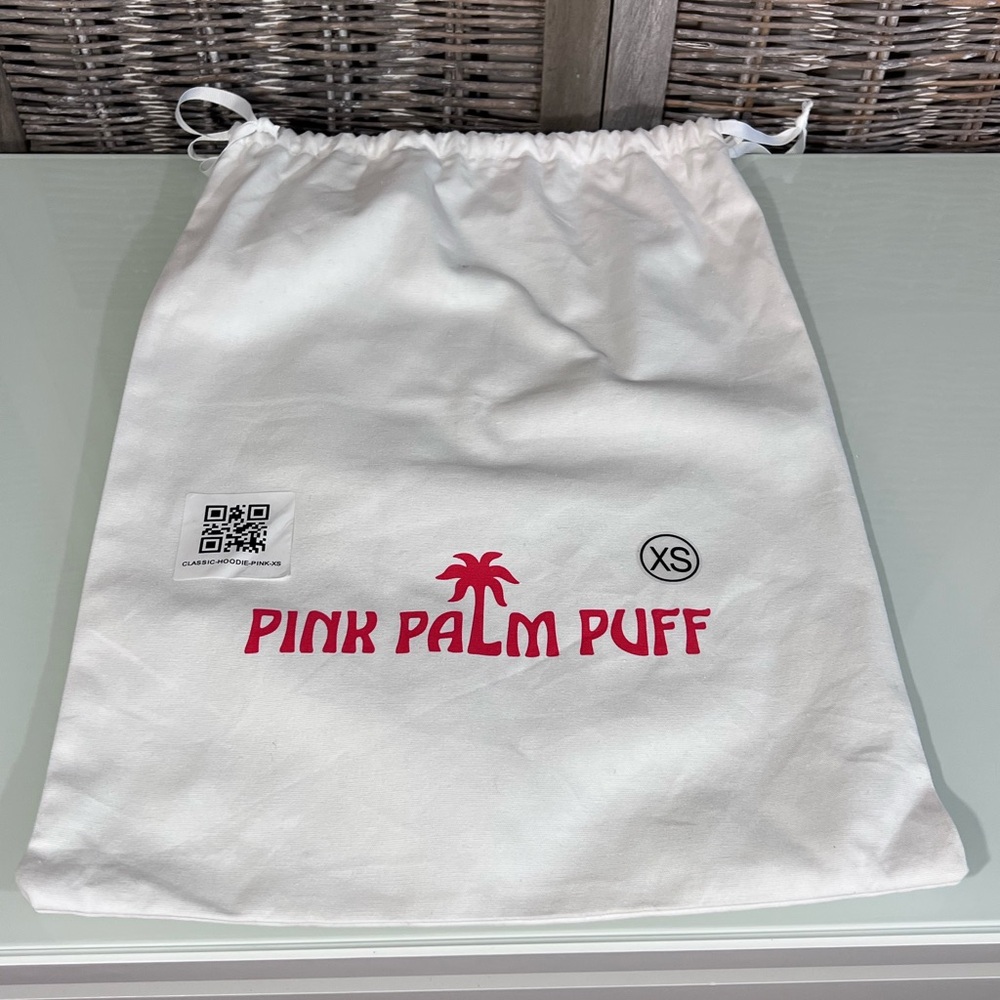 Pink Palm Puff. Classic Puff Hoodie in Pink. Size XS. NWT. - Picture 8 of 8